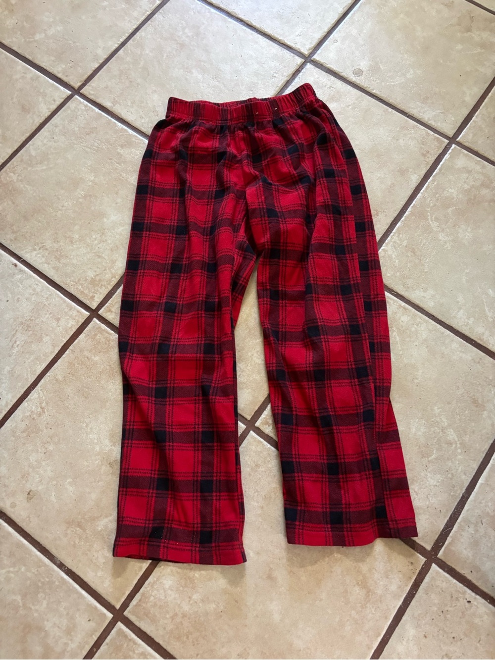 Kids Red Plaid Fleece Lounge Pants Size 8 Wondershop